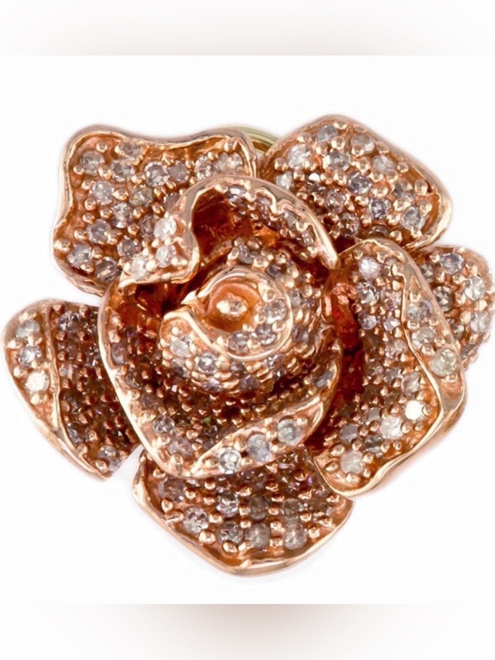Rose Gold and Lab-Created Diamonds Flower Ring